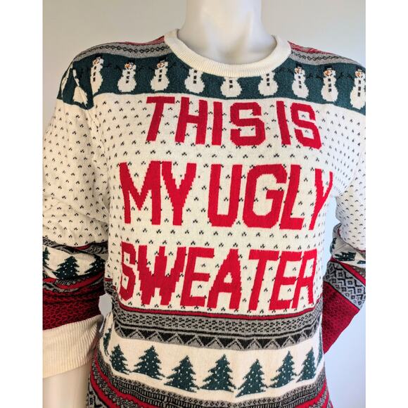 Aeropostale Womens This Is My Ugly Sweater Medium Christmas Holiday 100% Cotton - Picture 2 of 11